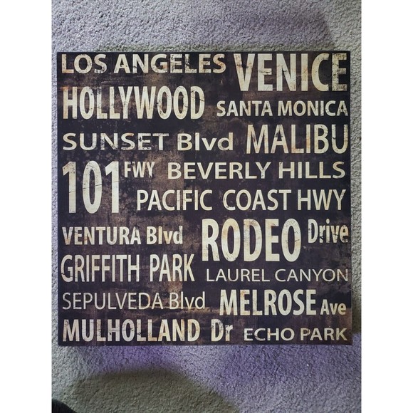 L.A. by Luke Wilson - Los Angeles Hollywood Rodeo Canvas Art 19"x19" - Picture 2 of 5